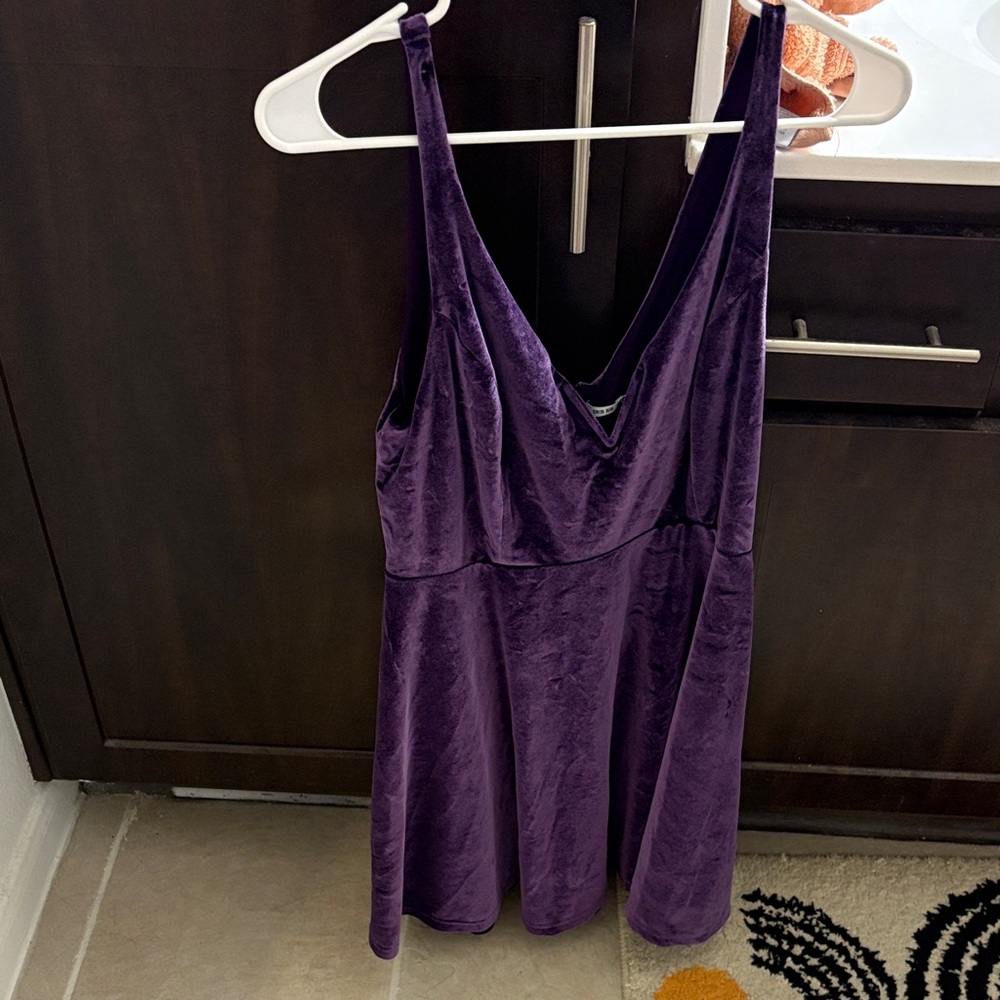 Urban Outfitters Purple Velvet Sleeveless Dress